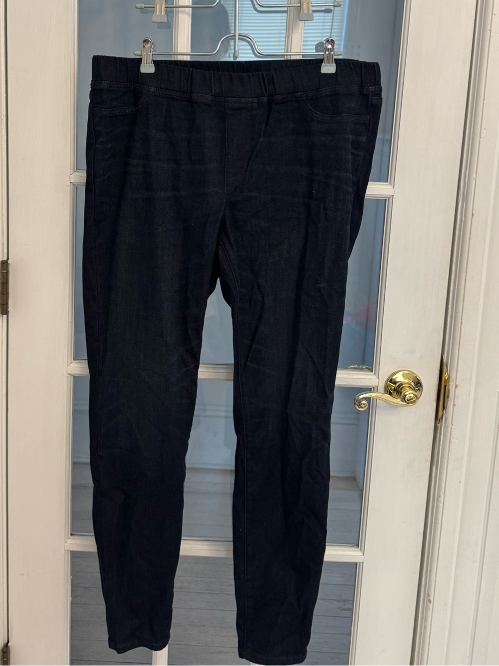 EILEEN FISHER Women’s Dark Wash Elastic Waist Pull On Skinny Jegging Jeans